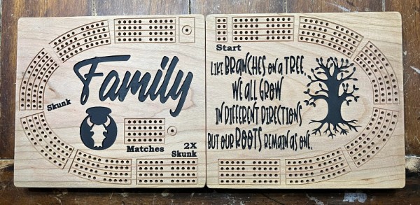 CNC routed cribbage board